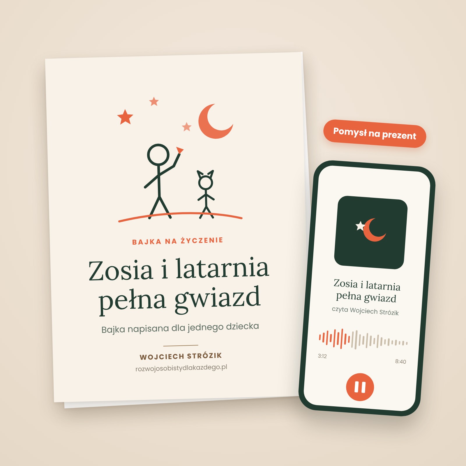 Bajka na życzenie – okładka bajki i nagranie w telefonie, pomysł na prezent