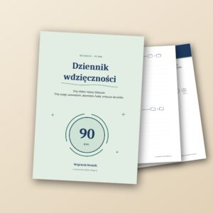 Dziennik wdzięczności 90 dni – szałwiowa okładka zeszytu A5 z kartkami