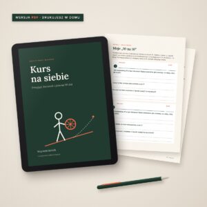Wersja PDF zeszytu Kurs na siebie na tablecie i wydrukowane strony