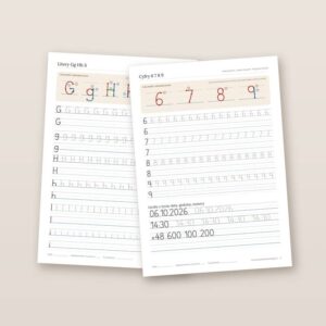 Strony z literami G, H, I oraz cyframi 6–9