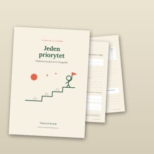 Jeden priorytet – okładka planera A5 i kartki ze środka