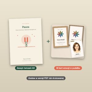 Zestaw: zeszyt ćwiczeń Pauza plus talia Kart emocji w pudełku